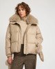 Yves Salomon - DOWN JACKET MADE WITH LORO PIANA FLANNEL/FOX - DUNE - 女装 - 羽绒服 - 沙色 商品缩略图3