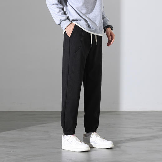 罗蒙秋冬休闲裤男士内里磨毛毛呢小锥裤抗皱易打理宽松版型显瘦长裤子 商品图5