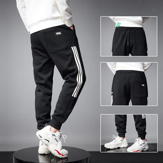 秋冬卫裤休闲裤子宽松运动针织长裤新款直筒男士潮牌束脚抗皱   OLQB-KDL2323 商品图2