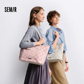 森马托特包女大容量手提包小狗棋盘格印花单肩包通勤休闲2025新款