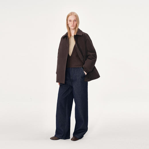 NUTH复古咖色宽松中长款羽绒服女 90白鹅绒（发货时间同步天猫） 商品图3