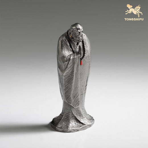 铜师傅《达摩祖师》客厅桌面白铜禅意摆件 家居装饰工艺品 商品图1