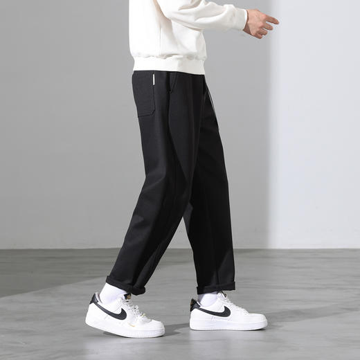 罗蒙秋冬休闲裤男士麦登尔毛呢小锥裤微工装设计可调节卡扣式腰带时尚长裤子 商品图5