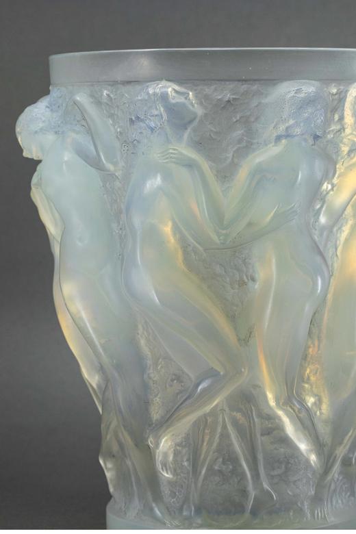 独角鹿西洋古董 1927年法国水晶工坊莱俪LALIQUE设计出品「Bacchantes 酒神祭司」主题欧泊水晶花瓶 商品图2
