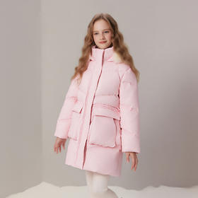 笛莎Deesha 童装女童羽绒服2025冬新款甜美毛领中长款羽绒服