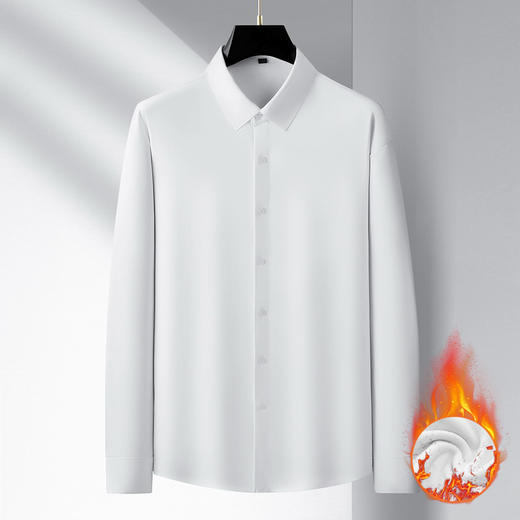 【超大码】【加绒】【DM】大依优型大码男士加绒长袖衬衫加肥加大胖子宽松商务休闲长袖衬衣免烫 商品图2