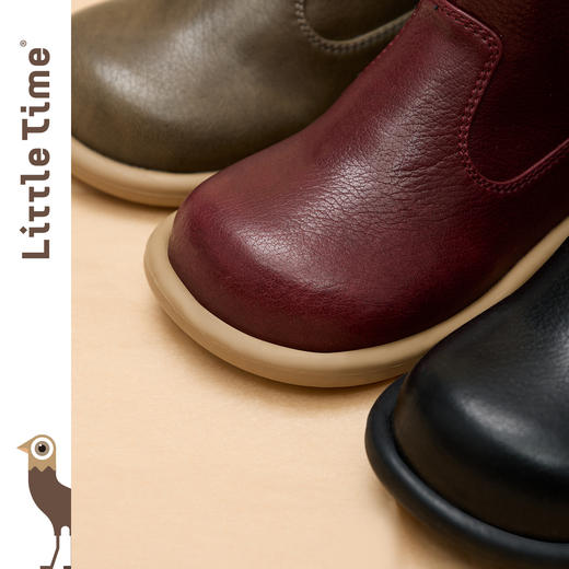 littletime女童皮鞋2025秋冬新款儿童复古马丁靴短靴软底靴子真皮 商品图0