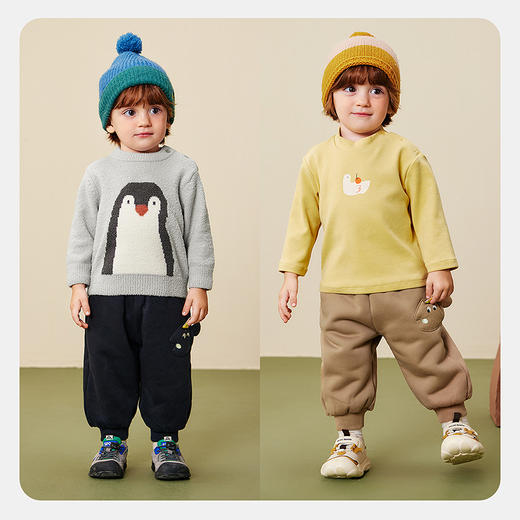 迷你巴拉巴拉男女童宝宝裤子2025冬新品保暖内里加绒柔软亲肤长裤 商品图2