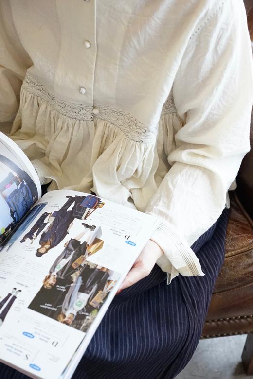 Maku刺绣花边复古衬衫 商品图0