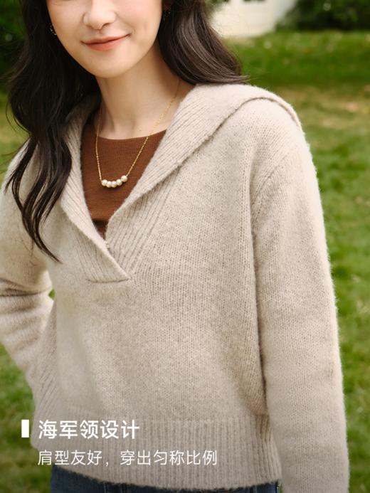 显瘦慵懒海军领美丽诺羊毛羊绒混纺毛衫FCF3WST029 商品图3
