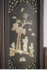 独角鹿西洋古董 1890年代亚洲出品花叶纹胡桃木镂雕装饰东方人物主题螺钿镶嵌屏风 商品缩略图7