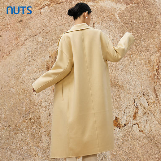 NUTS商场同款冬季高级感时尚气质收腰双面呢大衣外套女4491506A1 商品图5