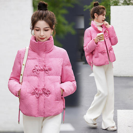 HR SNX2865新中式复古棉衣外套盘扣短款加厚棉袄 商品图1