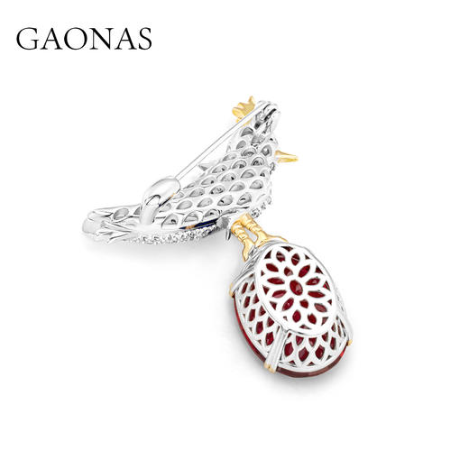 GAONAS  传奇皇冠鸟 经典贵气红色胸针11392ZR 商品图2