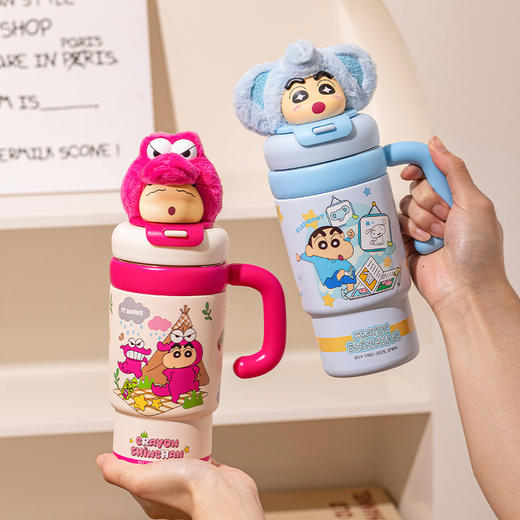 摩登主妇蜡笔小新保温杯女高颜值不锈钢杯子大容量冰霸杯吸管水杯 商品图1