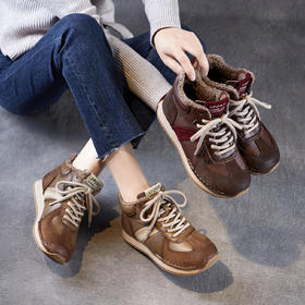 ZM 258672高帮羊羔绒阿甘鞋加绒短靴平底舒适休闲运动德训鞋