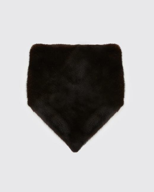 Yves Salomon - BANDANA MINK AND LEATHER - MAHOGANY - 配件 - 围脖 - 桃花心木棕 商品图1