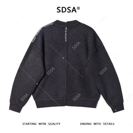 8825SDSA男士秋冬新款痞帅男装韩版撞色缝线圆领毛衣休闲慵懒风针织衫 商品图4