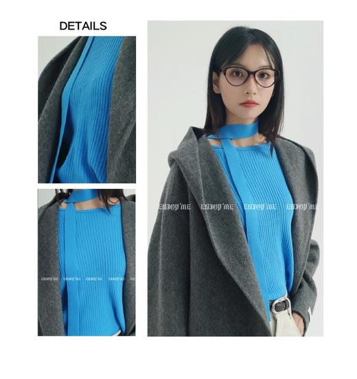 【门店同款】ENJOY秋季less is more后背开叉飘带针织 159407380 商品图1