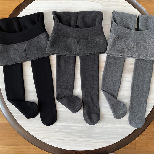 官网299！福家秋冬羊绒棉竖条纹外穿加厚打底保暖裤女显瘦连脚袜舒适高弹踩脚袜 蓄热抗寒一条过冬 商品图10