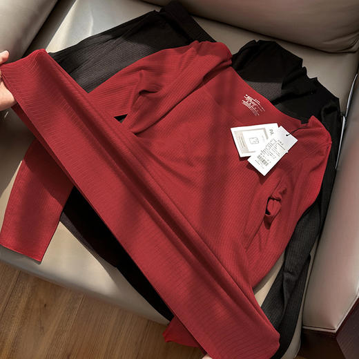 官网1228！爱家桑蚕丝莫代尔秋冬圆领女士秋衣秋裤高弹无痕桑蚕丝薄款保暖打底内衣套装 商品图7