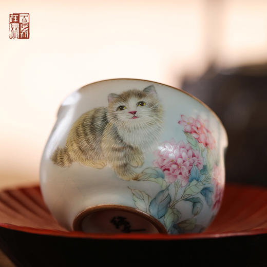 问鼎绪文汝窑萧鼓杯（猫趣） 商品图1