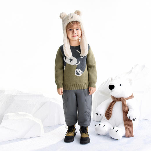 【实体店同款】男童全腰针织棉裤冬季新款安奈儿童装XB546033 商品图3