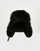 Yves Salomon - CHAPKA SKIWEAR FABRIC/FOX - BLACK - 女装 - 帽子 - 黑色 商品缩略图0