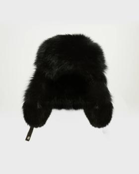 Yves Salomon - CHAPKA SKIWEAR FABRIC/FOX - BLACK - 女装 - 帽子 - 黑色