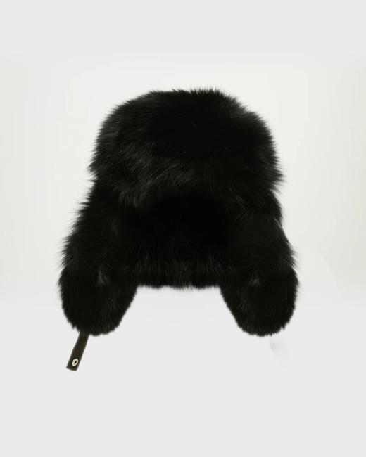 Yves Salomon - CHAPKA SKIWEAR FABRIC/FOX - BLACK - 女装 - 帽子 - 黑色 商品图0