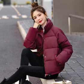 百媚生 冬季厚棉服女短款小个子外套2508