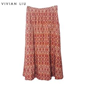 VIVIAN LIU薇薇安刘C2544001秋季女装新款中长款中式盘扣半裙