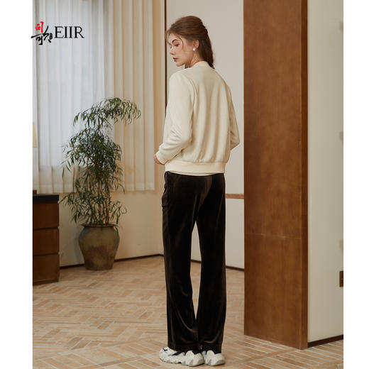 司歌丝绒弹力显瘦直筒长裤女橡筋D90GA115 商品图3