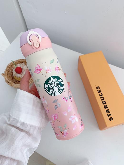 G606星巴克樱花粉渐变直饮杯保温保冷杯 500ml 商品图5