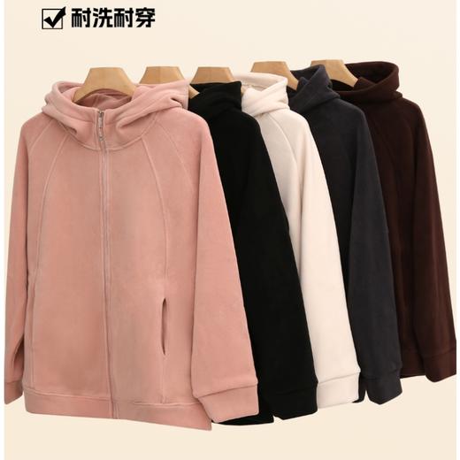 冬季暖绒绒 情侣款【梦惠妮 奥粒绒连帽外套】双面毛绒 重磅厚实 软糯保暖 高密度锁温防寒 连帽百搭 宽松遮肉显瘦  #M663 商品图3