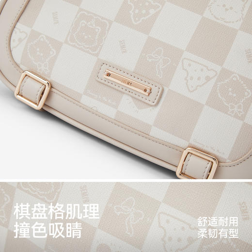 森马包包女腋下包拼接格子复古手提包2025新款单肩斜挎包可爱小狗 商品图3