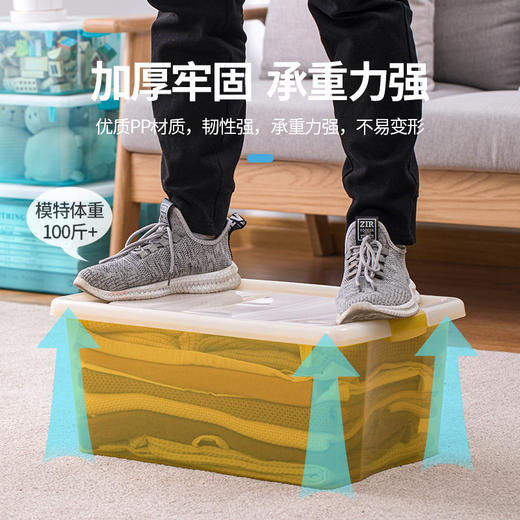 【茶花】精致收纳箱7.5L透明小巧 商品图2