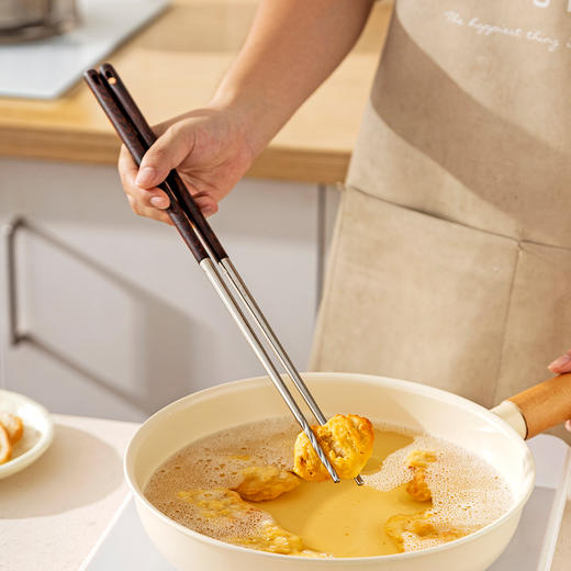 摩登主妇316不锈钢筷子厨房专用炸东西的长筷子油炸耐高温火锅筷 商品图0