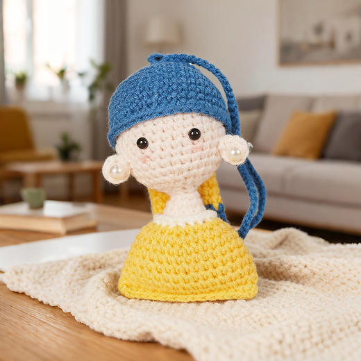 物兮物 致敬大师系列 珍珠少女 钩织玩偶钥匙扣 商品图1