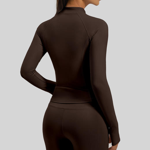 跃牌【瑜堂系列】新款侧口袋瑜伽服修身显瘦健身上衣双拉链跑步运动外套女JYMW176 商品图2