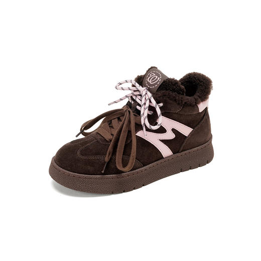 Westory2025年冬季平底高帮保暖毛毛鞋休闲撞色运动鞋S25DM86071 商品图11