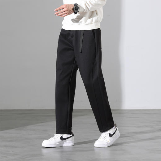 罗蒙秋冬休闲裤男士麦登尔毛呢小锥裤微工装设计可调节卡扣式腰带时尚长裤子 商品图3