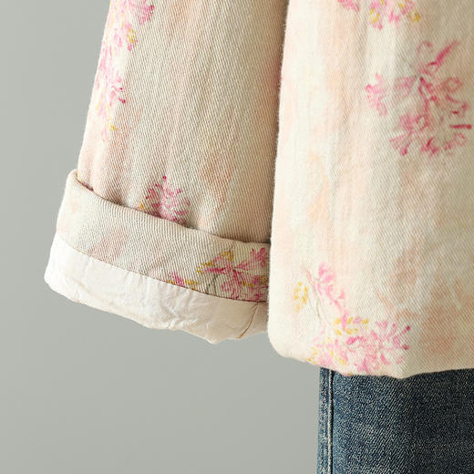 GYH 3467复古国风新中式蕾丝花边外套棉衣棉服宽松大码保暖 商品图3