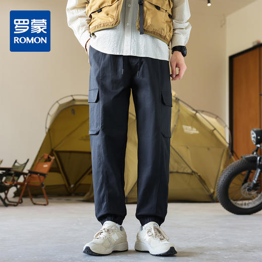 罗蒙秋冬工装款男士休闲裤宽松版型束脚设计多功能口袋户外旅游百搭长裤 商品图0
