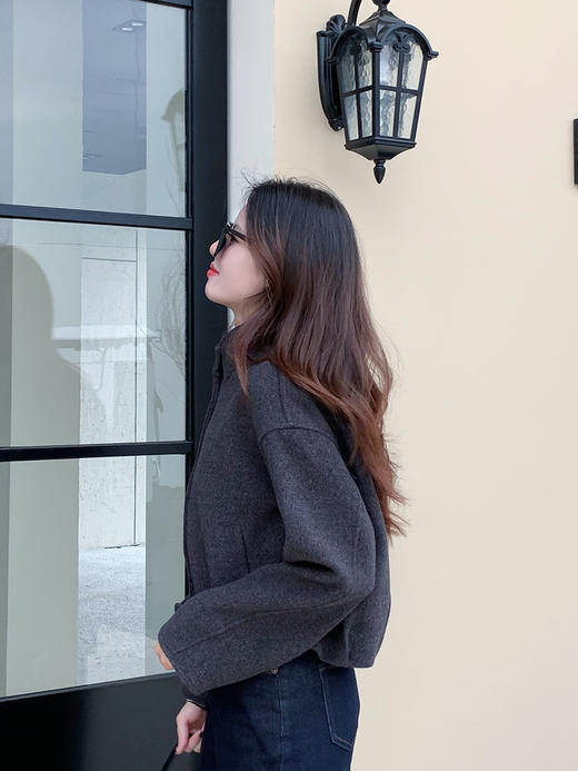 【百图lulu定制】【恒温羊毛外套】两穿 立领翻领 羊毛  软糯 温暖 显高 夹克 呢子外套 商品图3