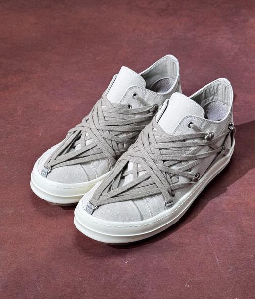 中性款Magalace 低帮皮面织带休闲鞋 商品图0