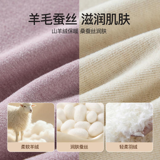 羊毛蚕丝贴片护宫保暖妈妈保暖背心女加厚加绒秋冬羊绒蚕丝无痕中老年打底保暖内搭上衣 商品图1