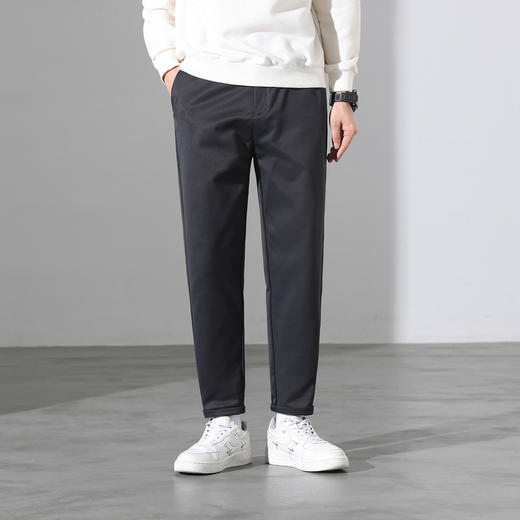 罗蒙秋冬休闲裤男士高弹小锥裤时尚百搭立体剪裁舒适阔腿通勤长裤 商品图2