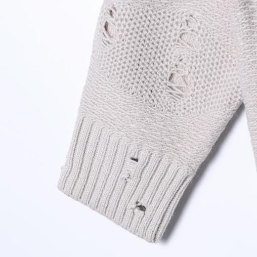 243019SDSA秋冬新款痞帅男装美式勾破纯色纽扣开衫毛衣百搭开衫针织衫 商品图4