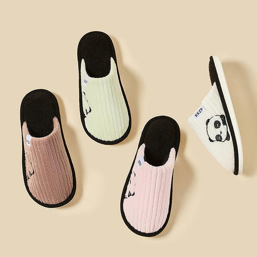 Cade Konty可爱熊猫拖鞋两双装 颜值品质厚实保暖 商品图4